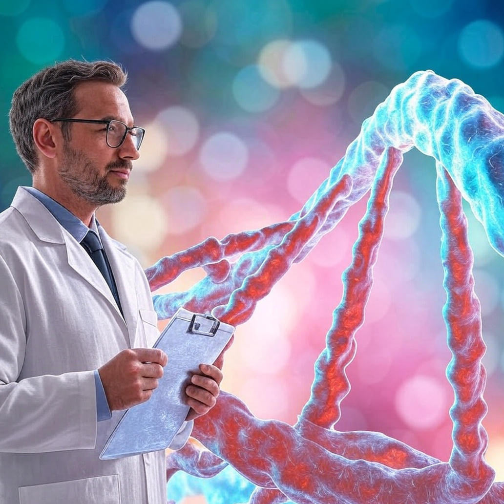 Scientist examining the effects of NAD+